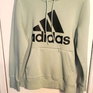 Adidas mint green hooded sweatshirt